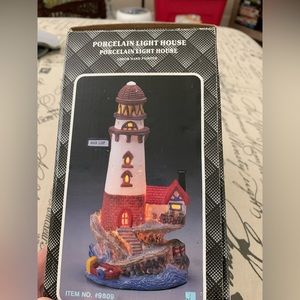 Vintage Porcelain hand painted lighthouse